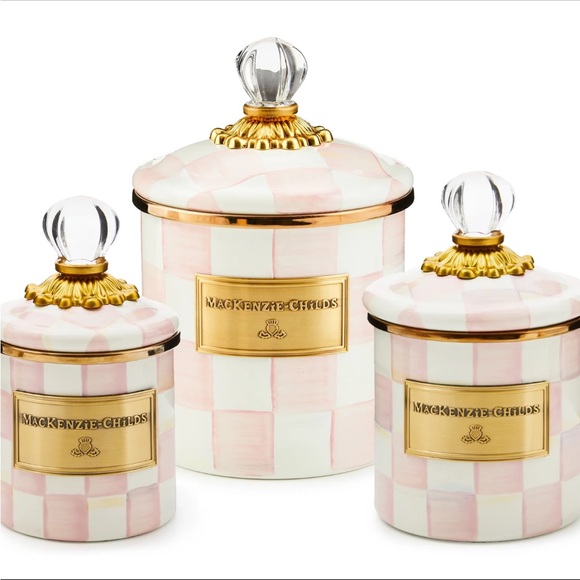 MacKenzie-Childs Other - MacKenzie-Childs Pink and Gold  Canister Set